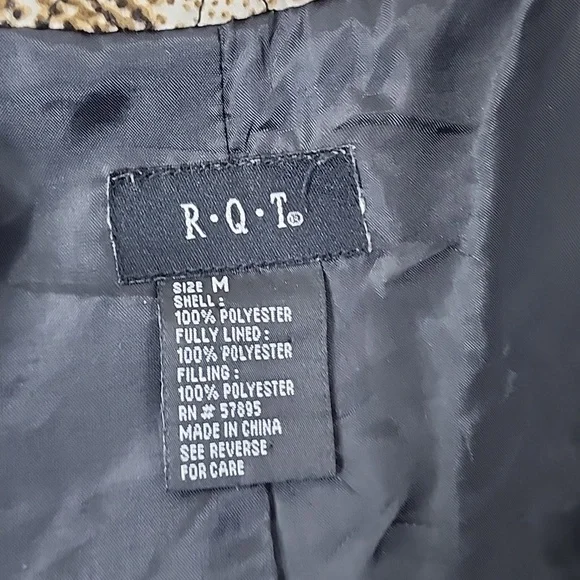 RQT Woman Black Beige Quilted Lightweight Boho Jacket Blazer Size M - Picture 11 of 12